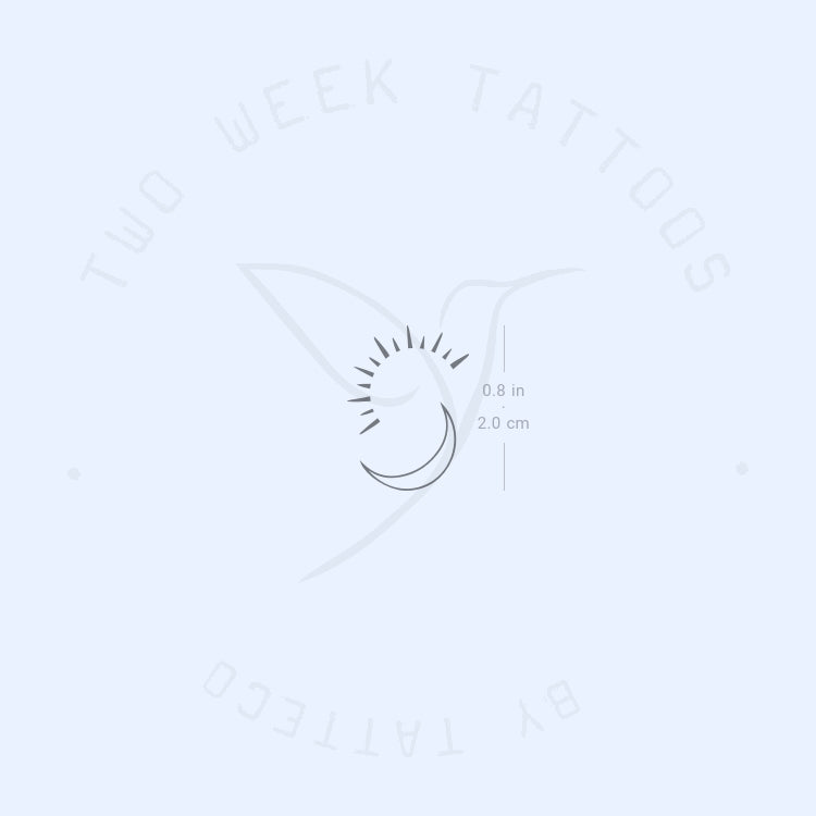 Minimalist Sun And Moon Semi-Permanent Tattoo - Set of 2