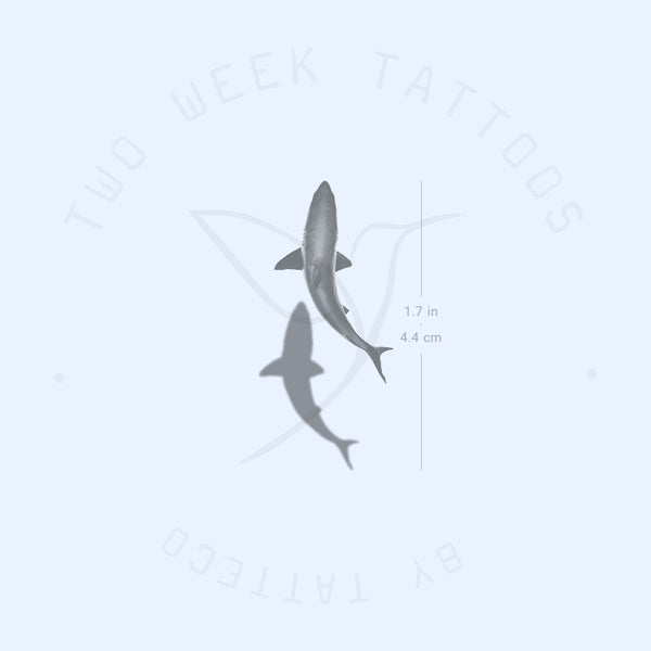 Shark And Shadow Semi-Permanent Tattoo - Set of 2