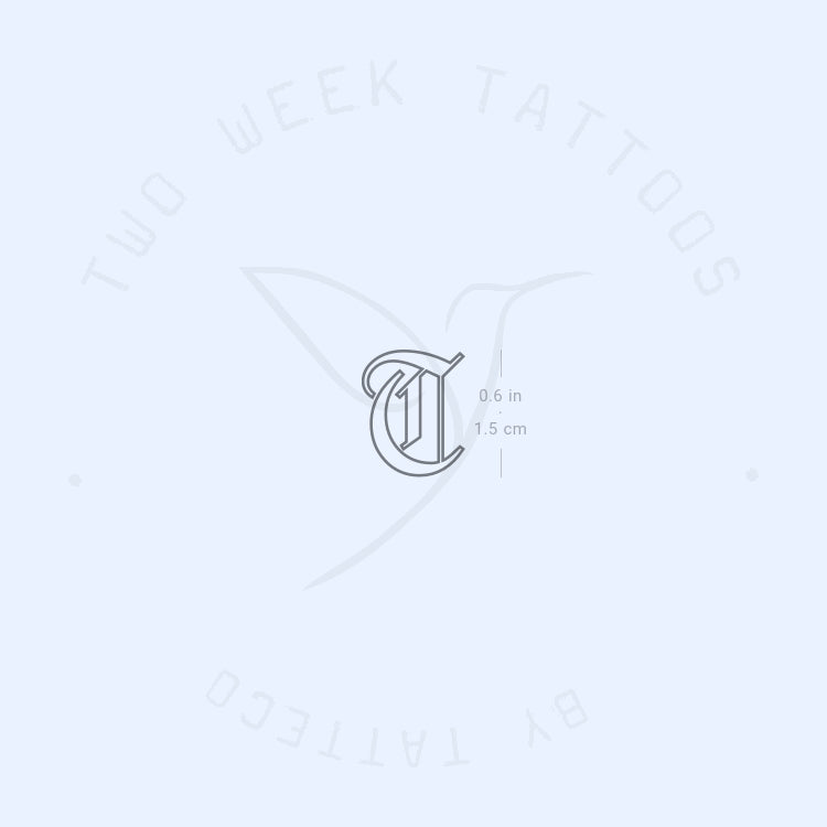 T Gothic Outline Semi-Permanent Tattoo - Set of 2