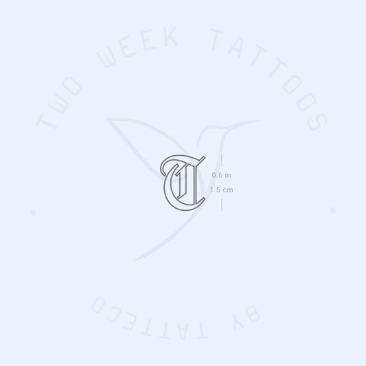 Tatuaje semipermanente de contorno gótico en forma de T (juego de 2)