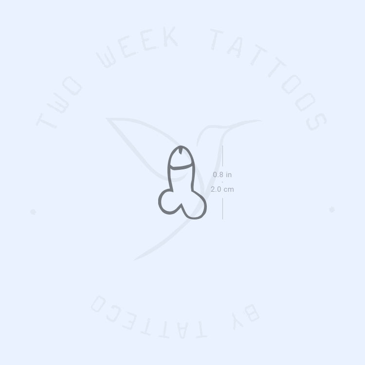 Small Penis Semi-Permanent Tattoo - Set of 2