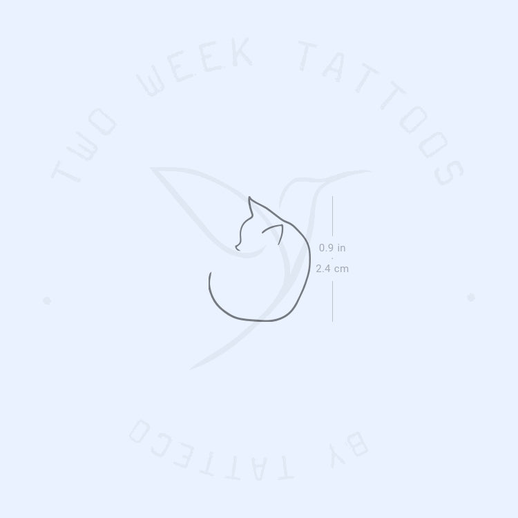 Minimalist Cat Semi-Permanent Tattoo - Set of 2