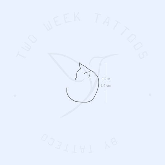 Minimalist Cat Semi-Permanent Tattoo - Set of 2
