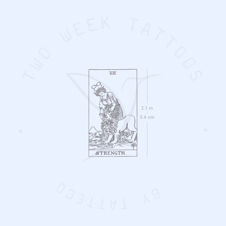 Strength Tarot Card Semi-Permanent Tattoo - Set of 2