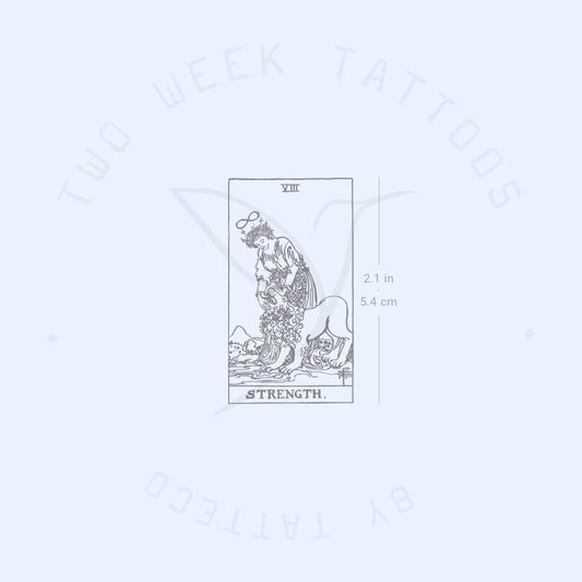 Tatuaje semipermanente de la carta del Tarot de la Fuerza (juego de 2)