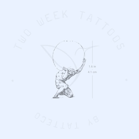 Tatuaje semipermanente de la figura de Atlas agachado (juego de 2)