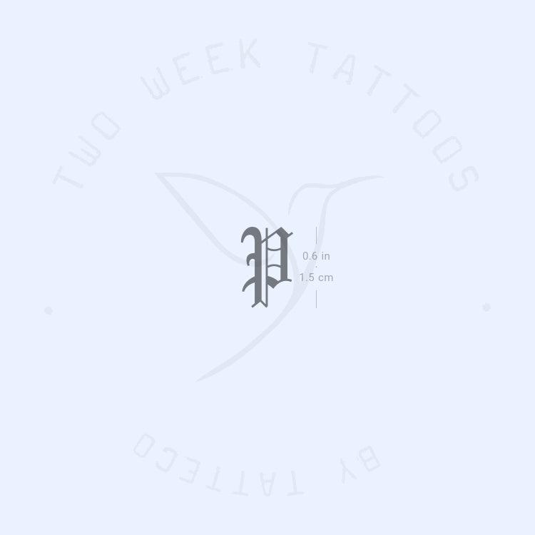 Gothic P Semi-Permanent Tattoo - Set of 2