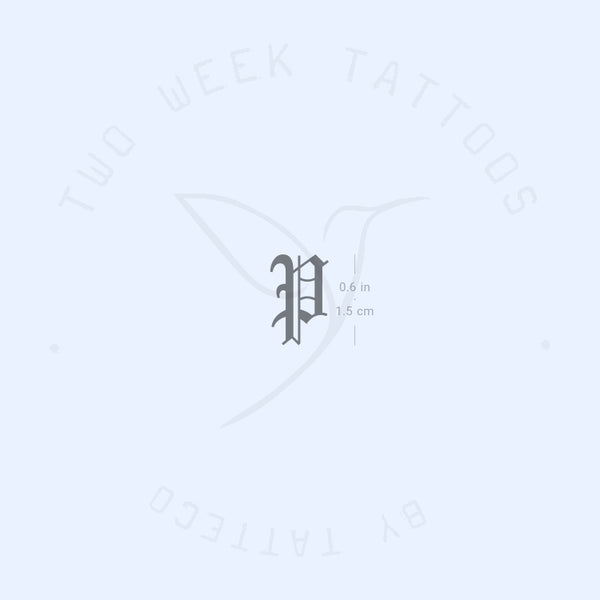 Gothic P Semi-Permanent Tattoo - Set of 2