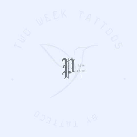 Gothic P Semi-Permanent Tattoo - Set of 2