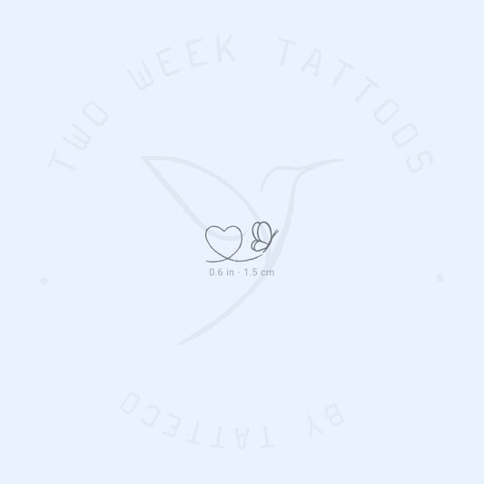 Butterfly Heart Semi-Permanent Tattoo - Set of 2