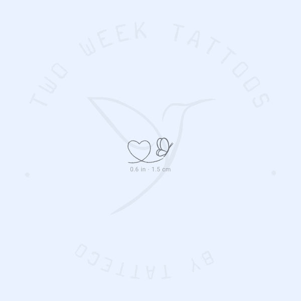 Butterfly Heart Semi-Permanent Tattoo - Set of 2