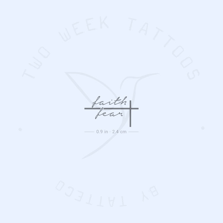 Small Faith Over Fear Semi-Permanent Tattoo - Set of 2