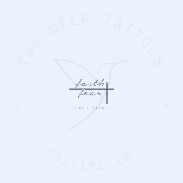 Small Faith Over Fear Semi-Permanent Tattoo - Set of 2