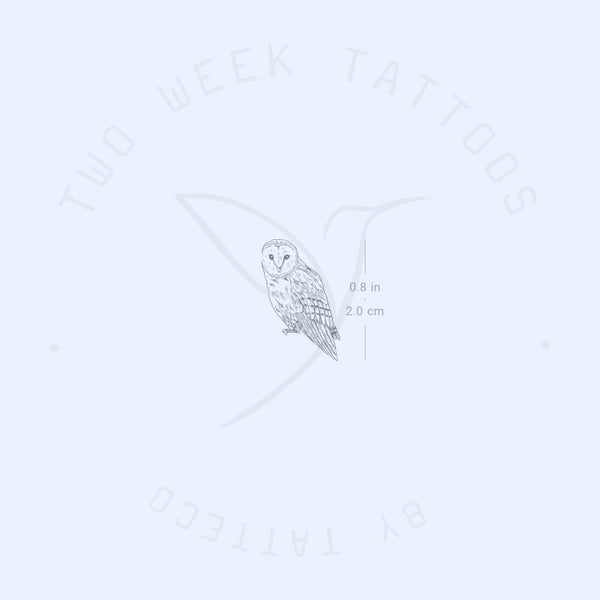 Small Barn Owl Semi-Permanent Tattoo - Set of 2