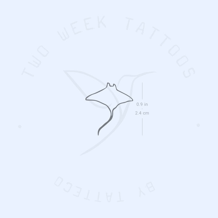Minimalist Manta Ray Semi-Permanent Tattoo - Set of 2