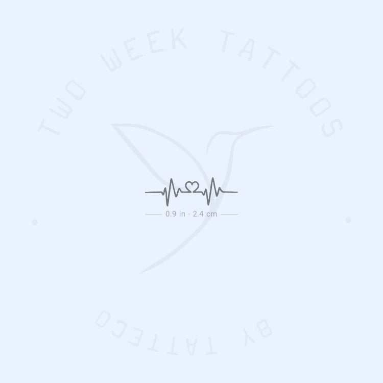 Heartbeat Heart Semi-Permanent Tattoo - Set of 2