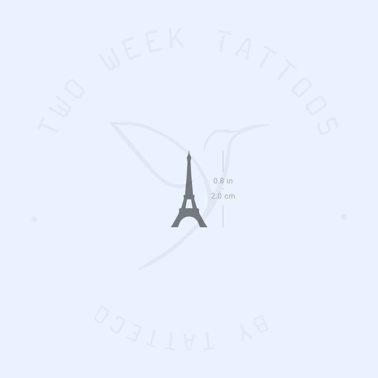 Tatuaje semipermanente minimalista de la Torre Eiffel (juego de 2)