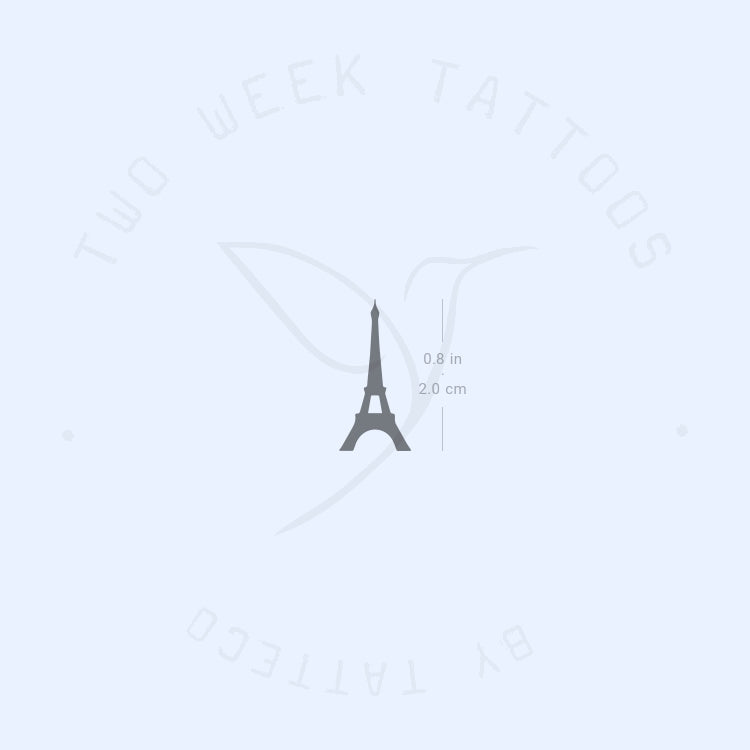 Minimalist Eiffel Tower Semi-Permanent Tattoo - Set of 2