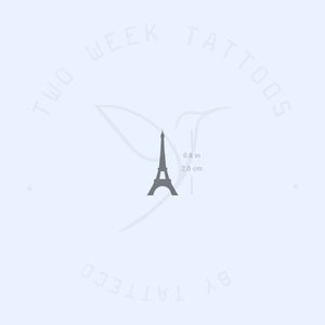 Minimalist Eiffel Tower Semi-Permanent Tattoo - Set of 2