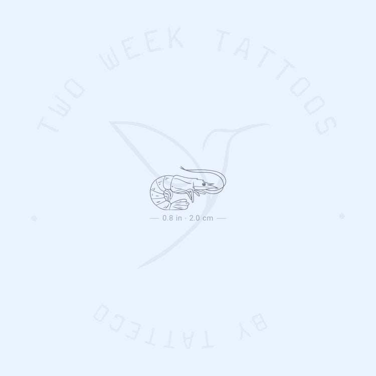 Tatuaje semipermanente de camarón - Juego de 2