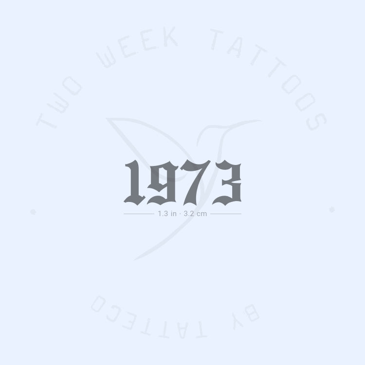Tatuaje semipermanente gótico del año de nacimiento 1973 (juego de 2)