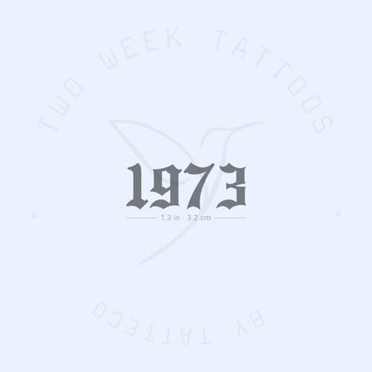 Tatuaje semipermanente gótico del año de nacimiento 1973 (juego de 2)