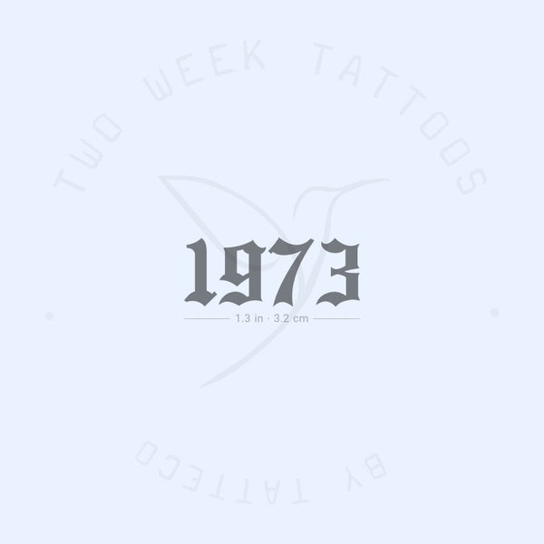 Gothic 1973 Birth Year Semi-Permanent Tattoo - Set of 2