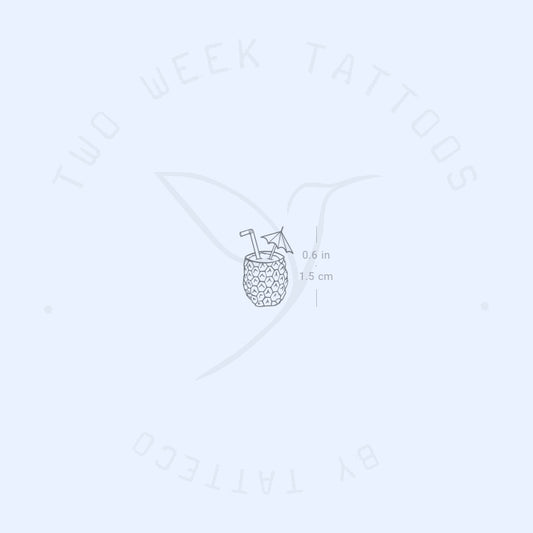 Tiny Piña Colada Semi-Permanent Tattoo - Set of 2