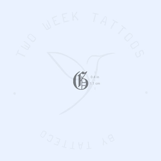 Tatuaje semipermanente de G gótica - Juego de 2