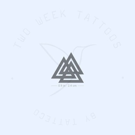 Tatuaje semipermanente de Valknut tricursal (juego de 2)