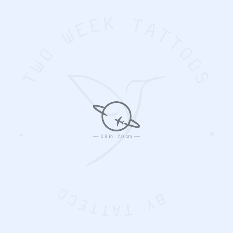 Flying Around Saturn Semi-Permanent Tattoo - Set of 2