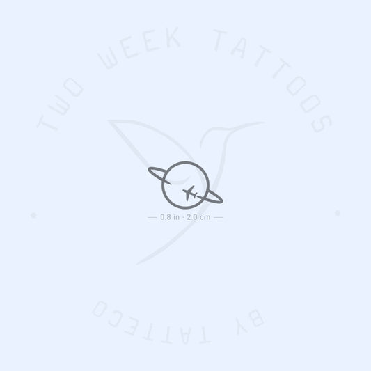 Tatuaje semipermanente "Volando alrededor de Saturno" (juego de 2)