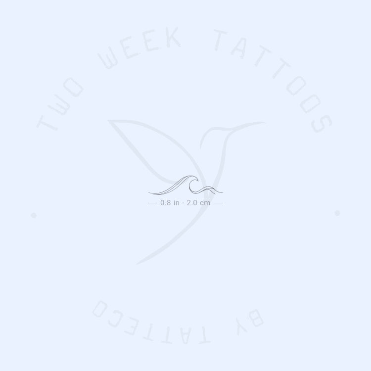 Small Wave By 1991.ink Semi-Permanent Tattoo - Set of 2