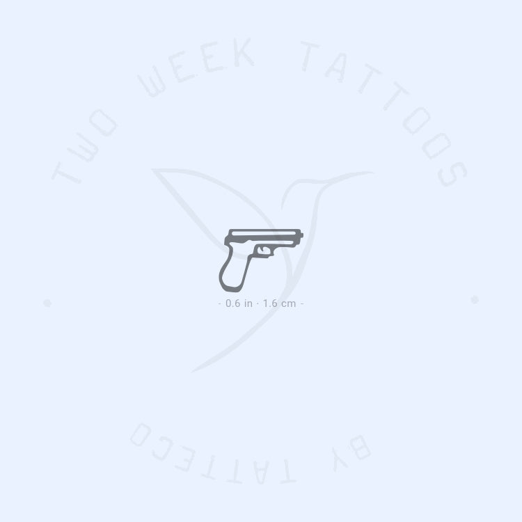 Tatuaje semipermanente de pistola pequeña - Juego de 2