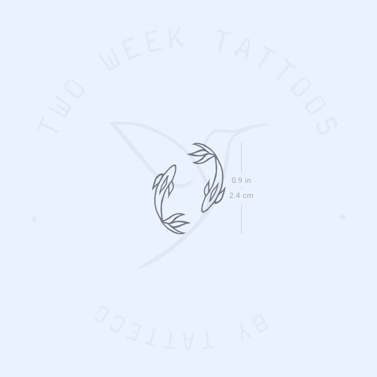Tatuaje semipermanente de dos peces opuestos (juego de 2)