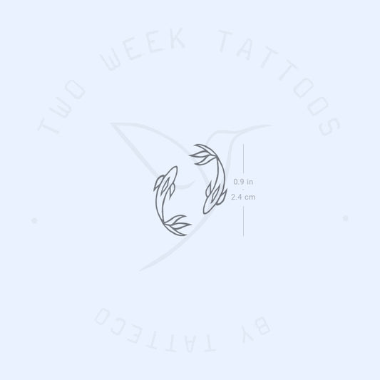 Tatuaje semipermanente de dos peces opuestos (juego de 2)