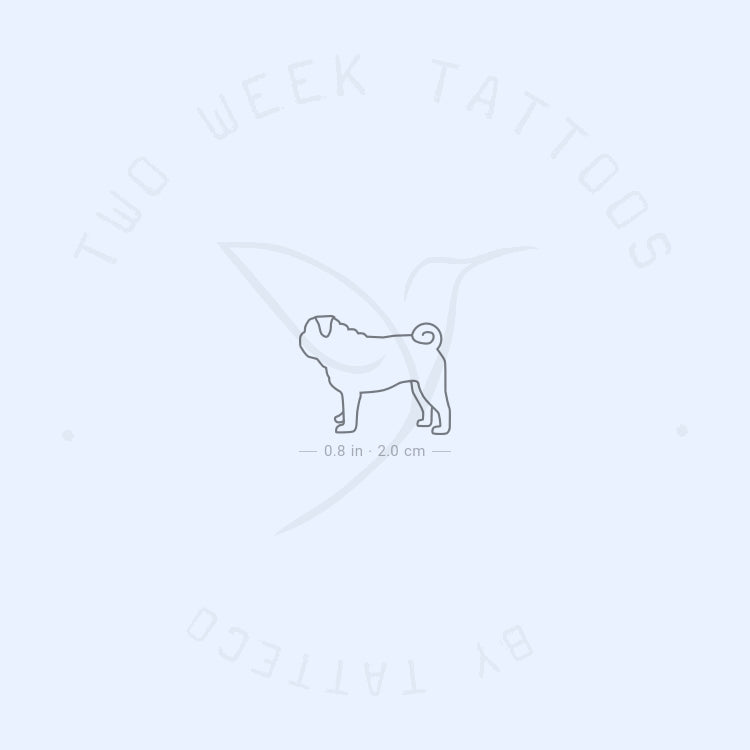Pug Semi-Permanent Tattoo - Set of 2
