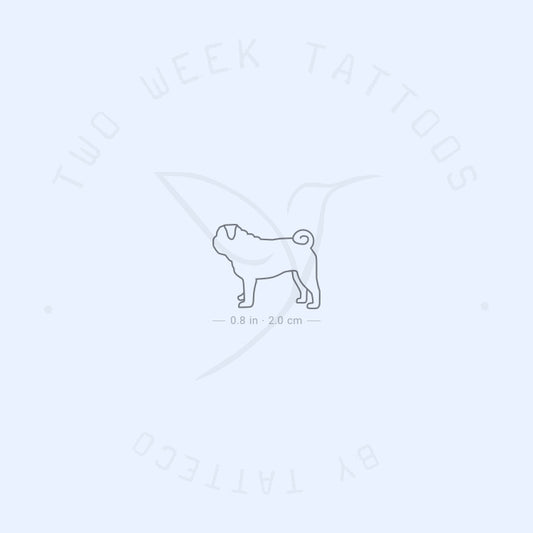 Tatuaje semipermanente de Pug - Juego de 2