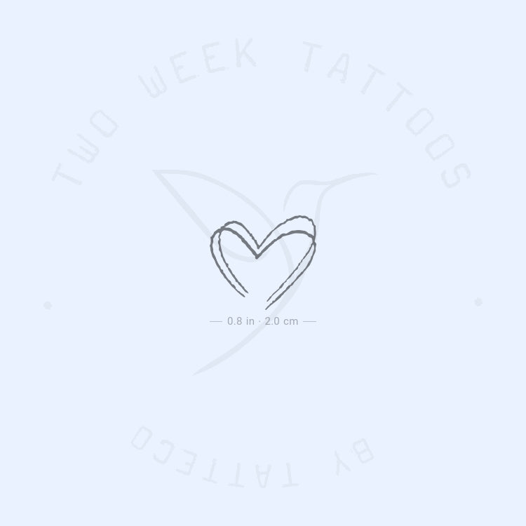 Double Heart Semi-Permanent Tattoo - Set of 2