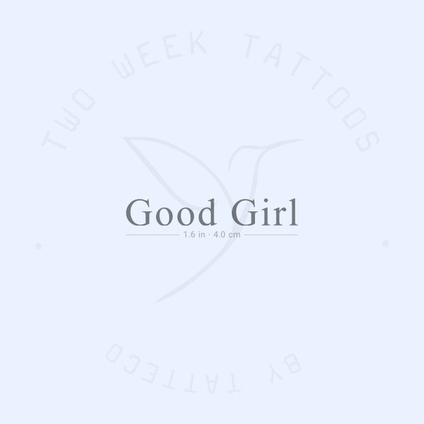 Serif Good Girl Semi-Permanent Tattoo - Set of 2