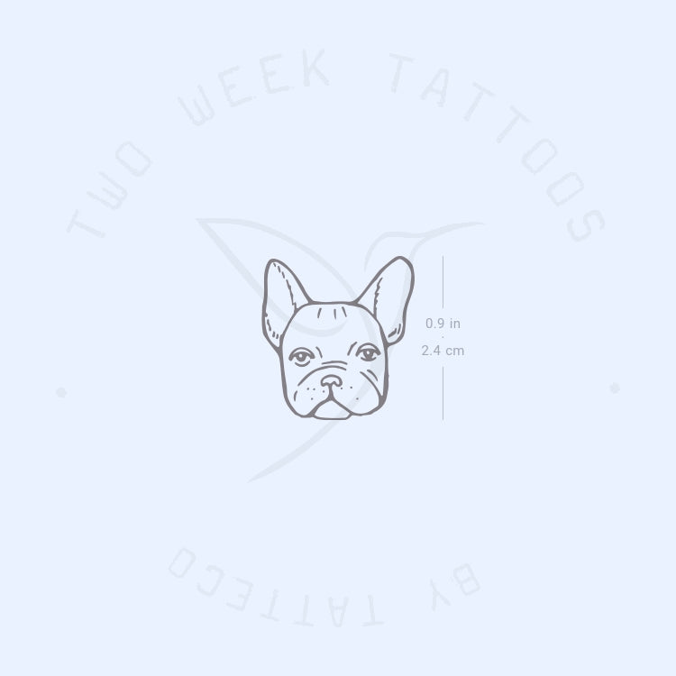 Tatuaje semipermanente de bulldog francés (juego de 2)