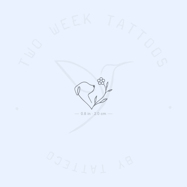Dogs Love Flowers Semi-Permanent Tattoo - Set of 2