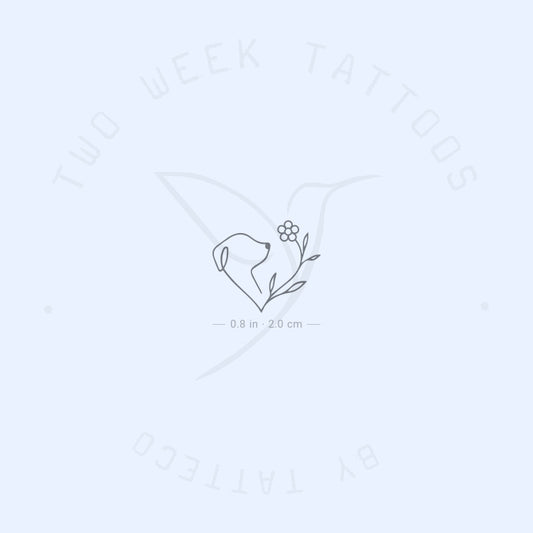 Dogs Love Flowers Semi-Permanent Tattoo - Set of 2