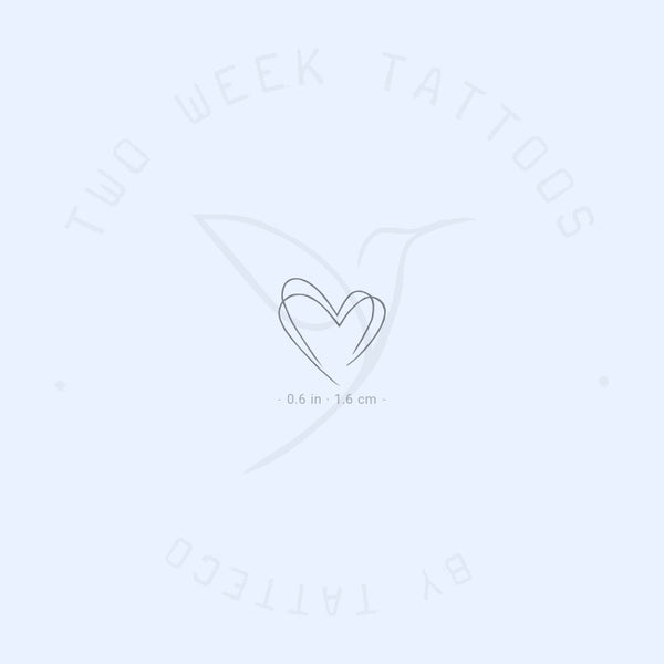 Small Double Heart Semi-Permanent Tattoo - Set of 2