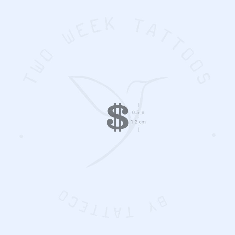 Dollar Sign Semi-Permanent Tattoo - Set of 2