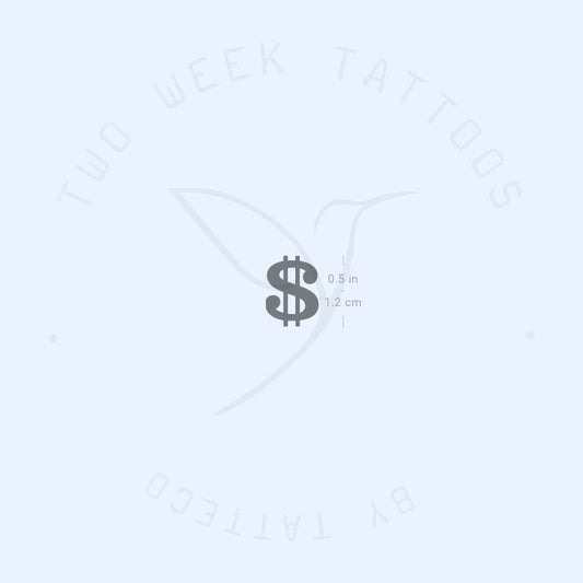 Tatuaje semipermanente del símbolo del dólar (juego de 2)