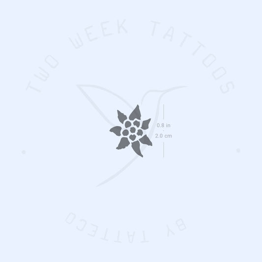 Tatuaje semipermanente de edelweiss - Juego de 2
