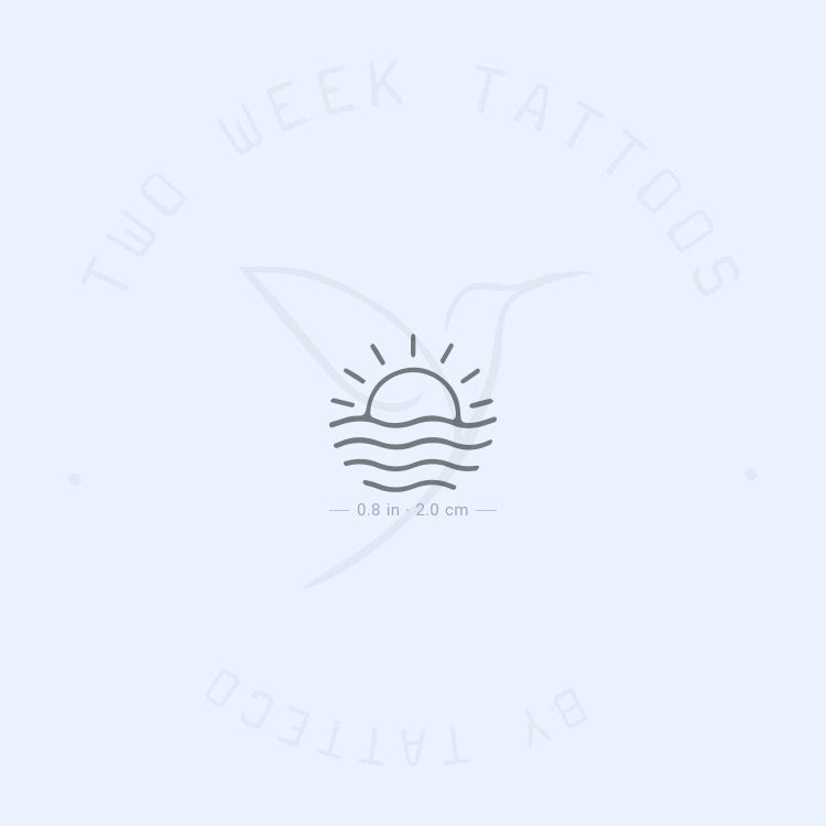 Sea Sunset Semi-Permanent Tattoo - Set of 2