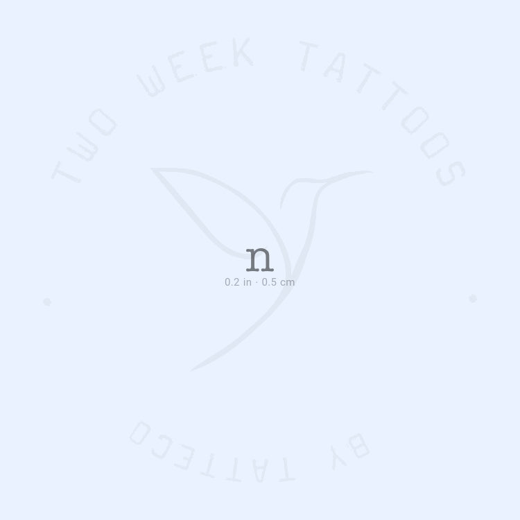 N Typewriter Lowercase Semi-Permanent Tattoo - Set of 2