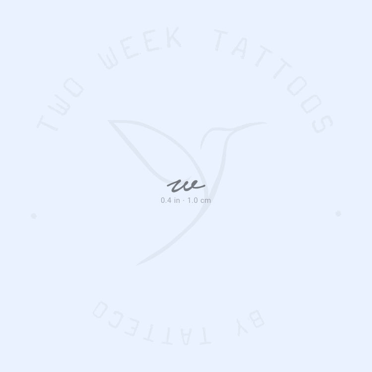 W Handwritten Semi-Permanent Tattoo - Set of 2
